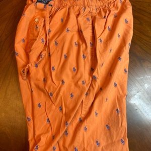 Polo by Ralph Lauren Lounge/Sleep Pants - Orange w/ Blue Horse; Medium.